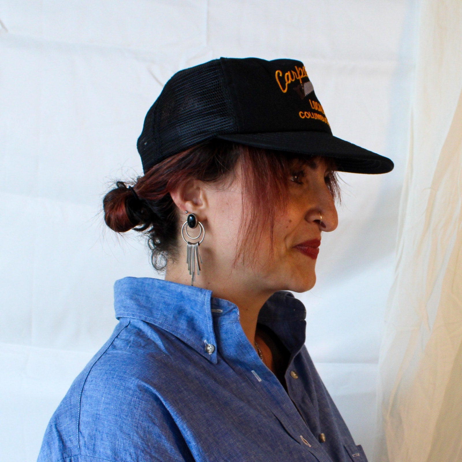 80s carpenters local 200 mesh trucker hat