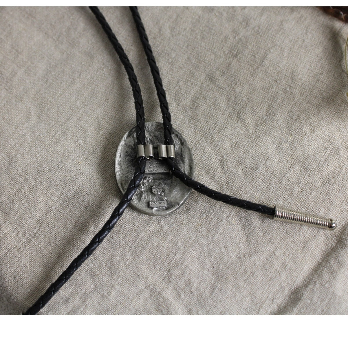 80s rose signed sterling silver bolo tie - siskiyou