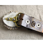 80s alaska antler buckle leather belt