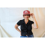 70s/80s - 5-panel corduroy telluride snapback - rare - YKK zipper back