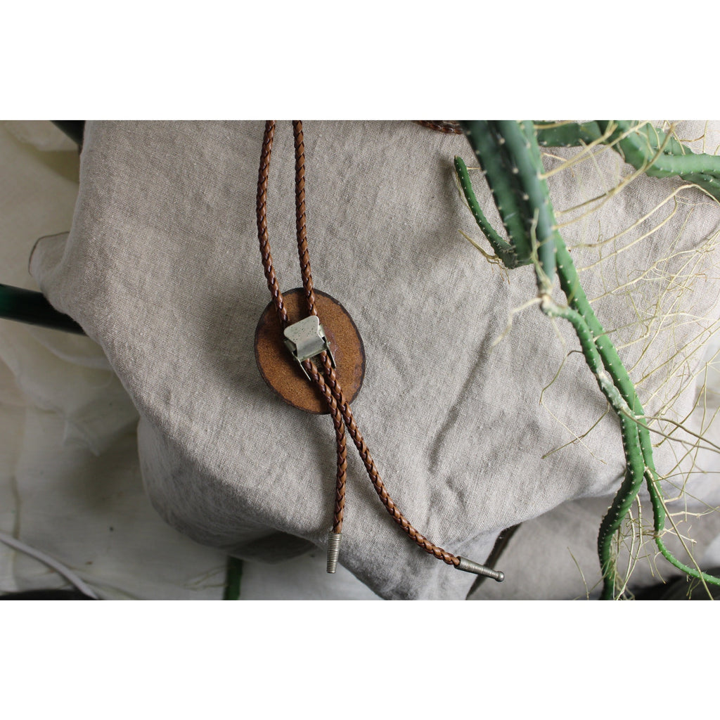 70s RARE shell resin bolo tie