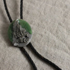 80s signed 100% sterling silver eagle  bolo tie - siskiyou