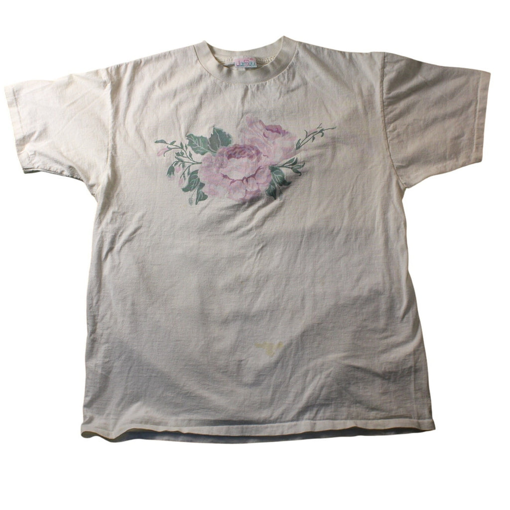 90s jerzees pastel floral single-stitch tee xl