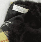 60s ponchos originals arizona yellow plaid fur trim poncho