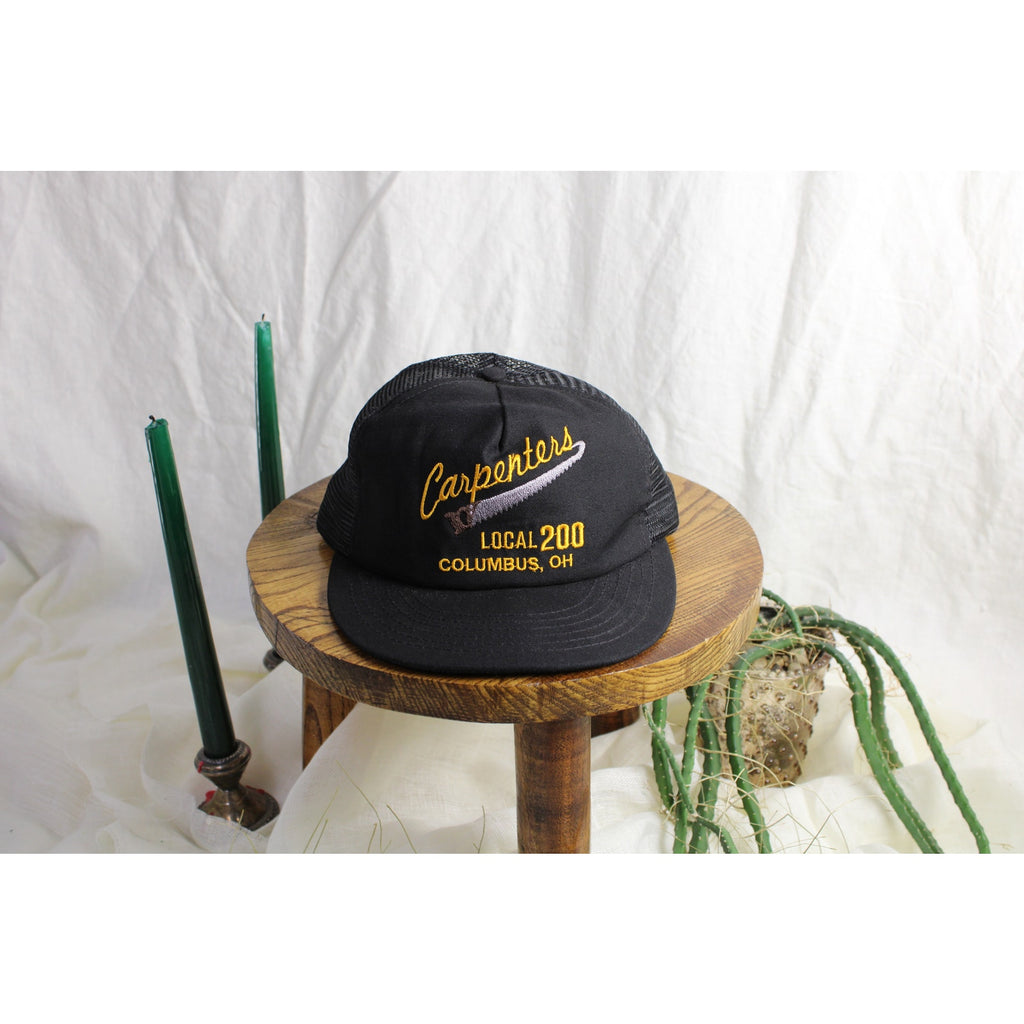 80s carpenters local 200 mesh trucker hat
