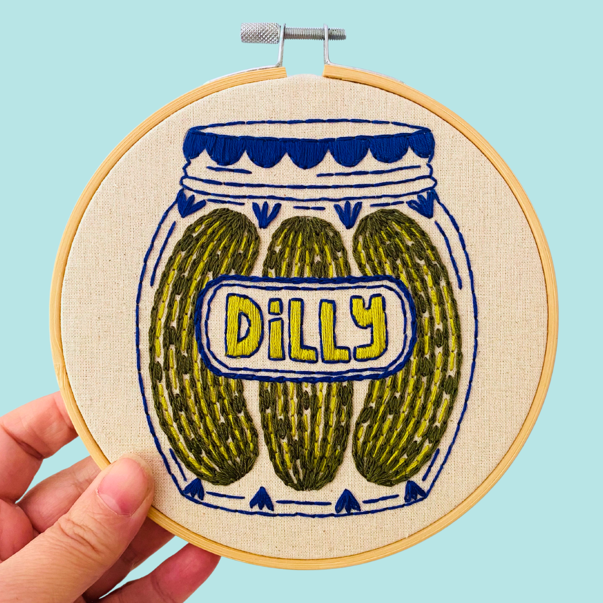 dilly pickles embroidery kit