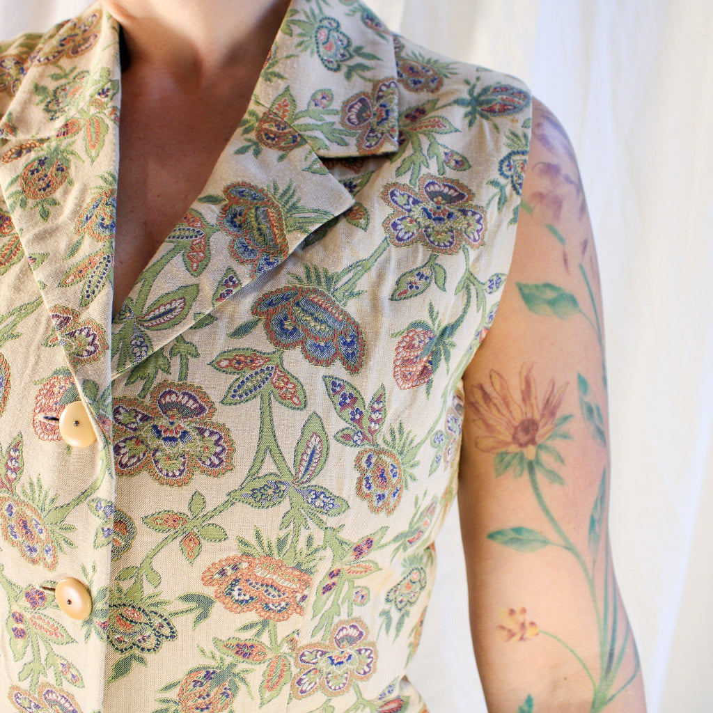 90s ann taylor brocade tapestry vest
