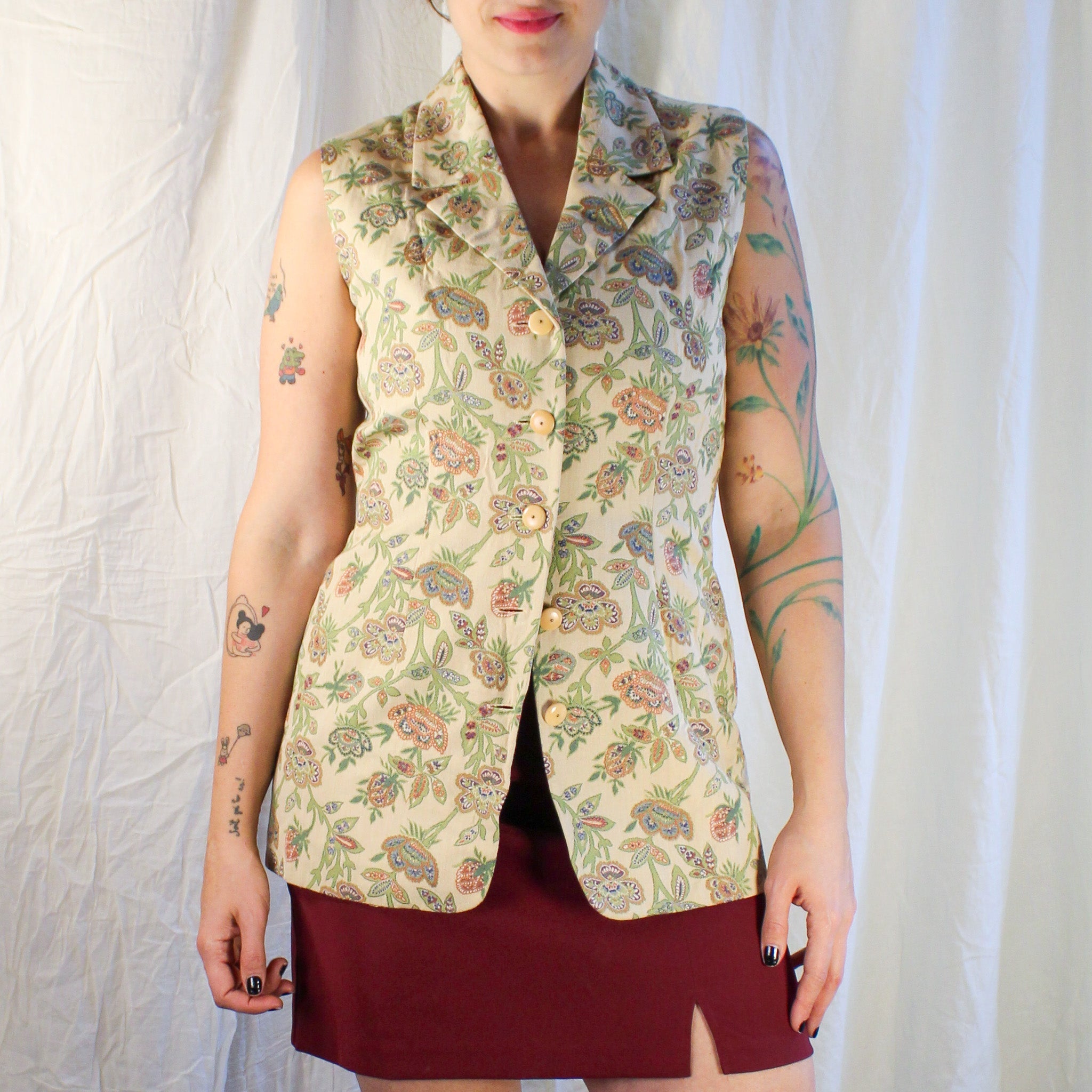 90s ann taylor brocade tapestry vest