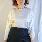 Front view of 90s Ann Taylor ivory silk blouse