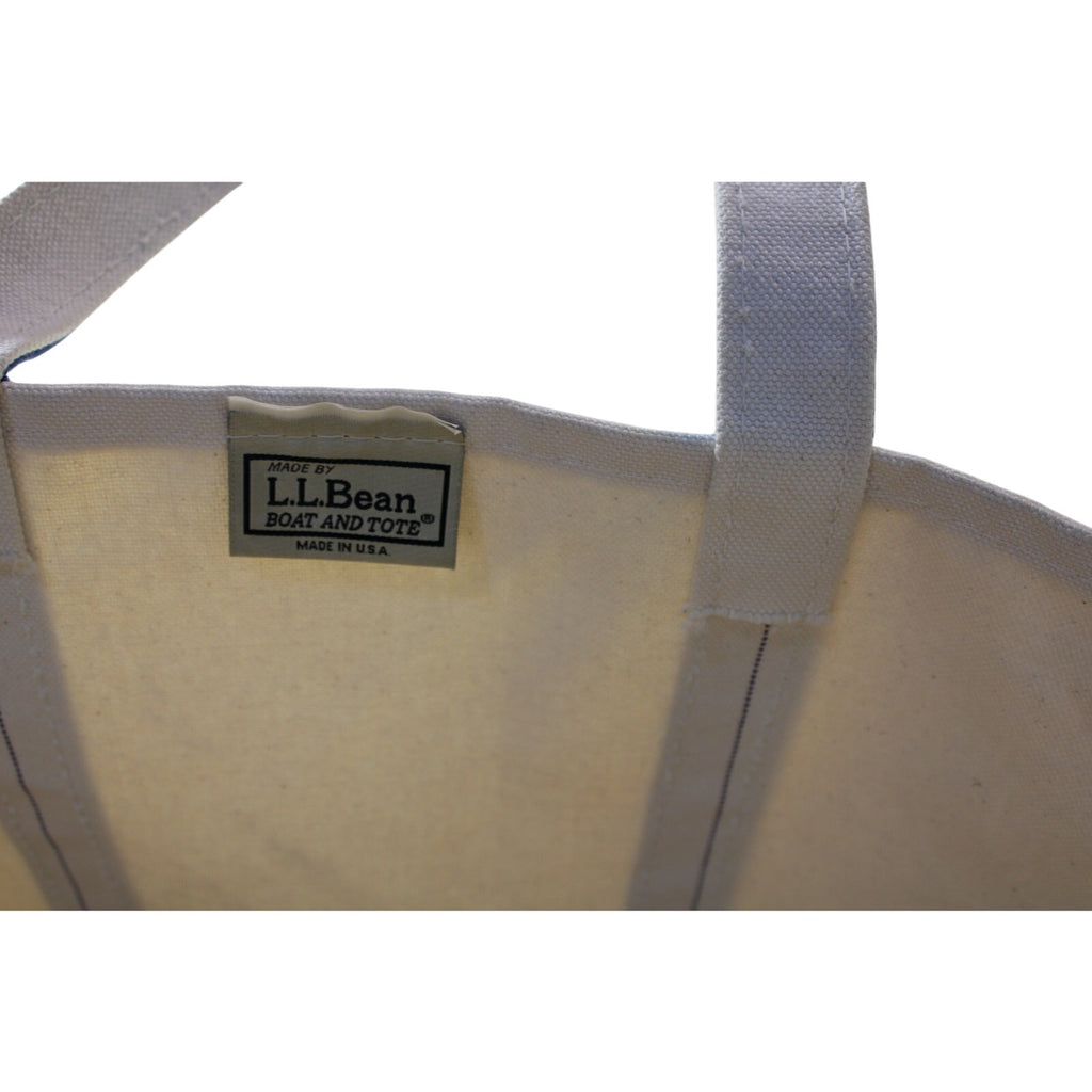 vintage 80s l.l. bean boat and tote – large, blue trim