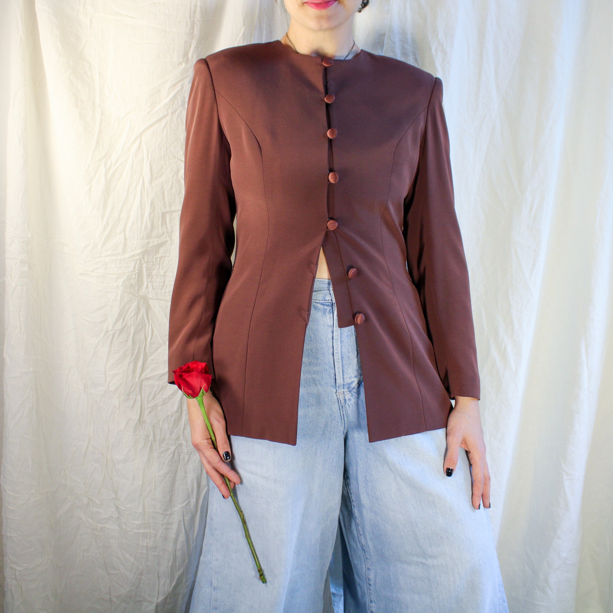 90s b’zar geometric beaded longline blazer