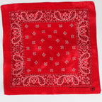 80s wamcraft red trainman cross cotton bandana - made in usa, rn 14193