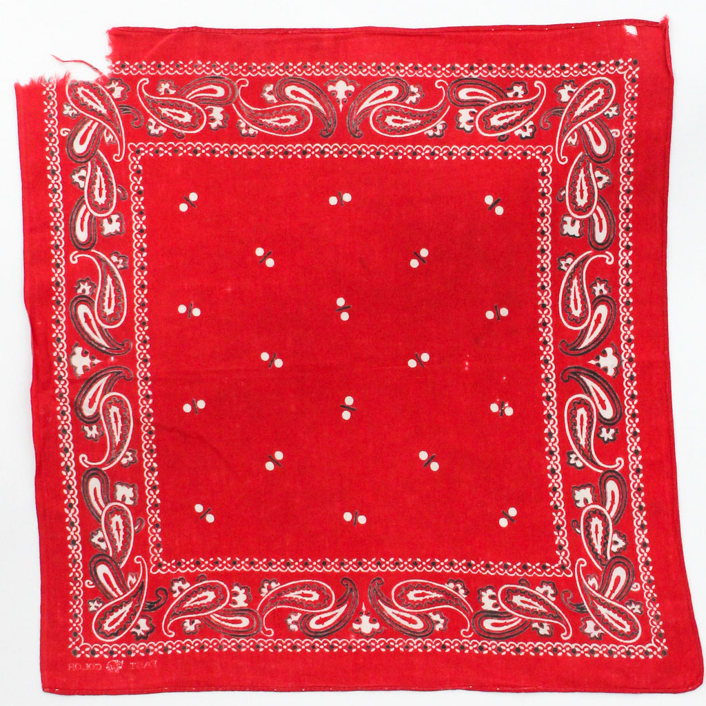 40s/50s elephant brand turkey red cotton bandana - trunk down, fast color