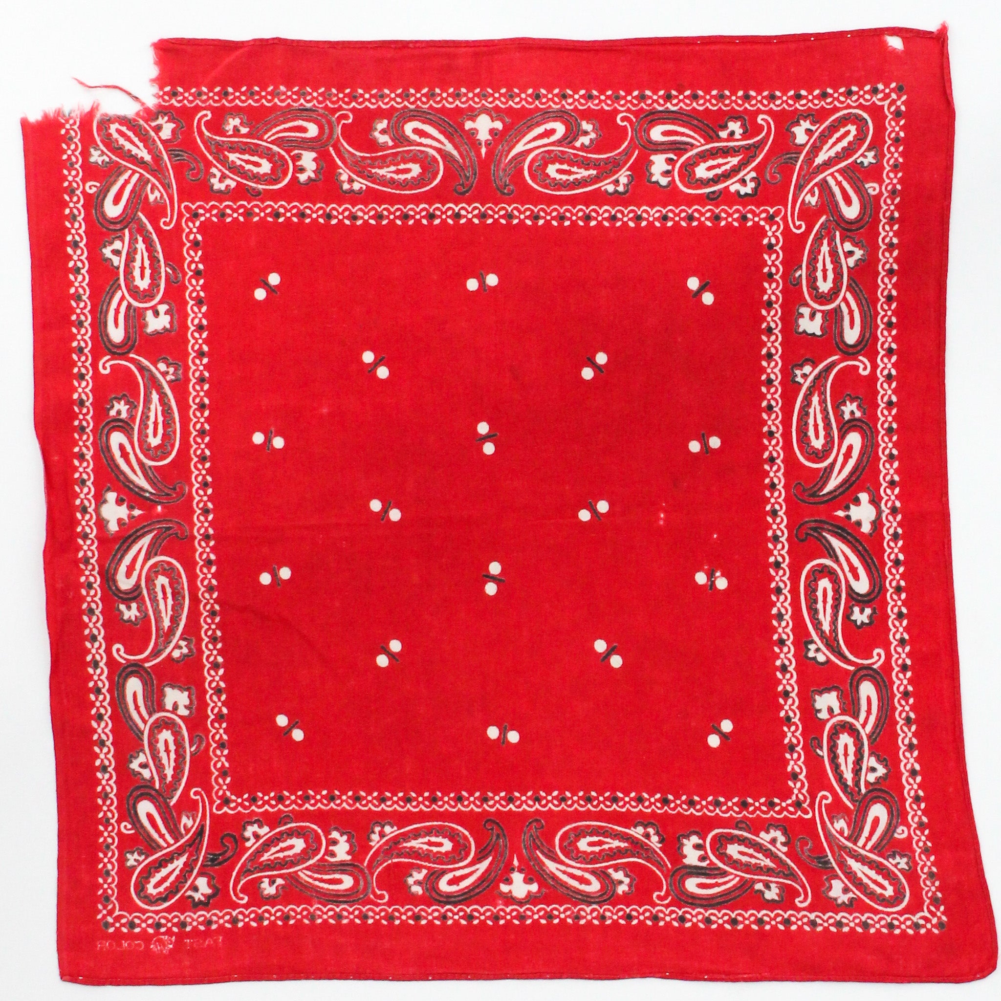 40s/50s elephant brand turkey red cotton bandana - trunk down, fast color