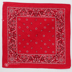 80s red paisley cotton bandana - crafted with pride, rn 13962