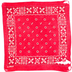 50s/60s red floral cotton bandana - all cotton fast color, rn 13960