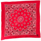 80s hav-a-hank red paisley sunflower cotton bandana - crafted with pride, rn 15187