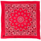 80s hav-a-hank red paisley sunflower cotton bandana - crafted with pride, rn 15187