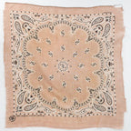 80s springs sun-faded peach paisley cotton bandana - crafted with pride, rn 15582