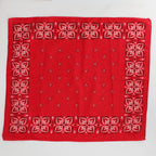 60s red floral graphic cotton bandana - washfast colors, rn 14193
