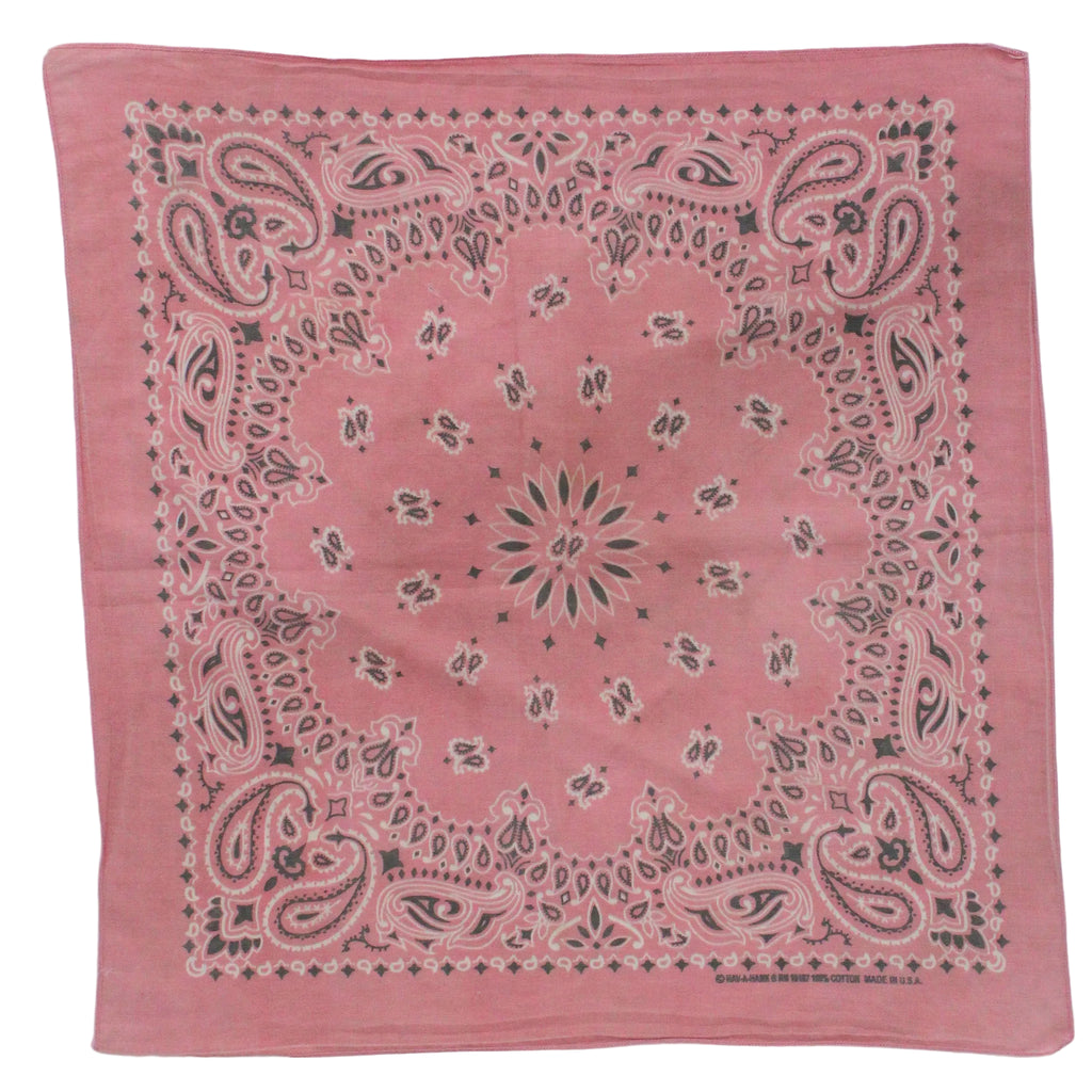 70s/80s hav-a-hank pink paisley cotton bandana - made in usa, image 1