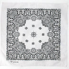 90s black and white paisley cotton bandana - mef