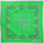90s paris accessories neon green paisley cotton bandana - rn 13960