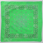 90s paris accessories neon green paisley cotton bandana - rn 13960