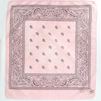 80s/90s baby pink paisley poly cotton bandana - crafted with pride, rn 13960