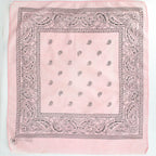 80s/90s baby pink paisley poly cotton bandana - crafted with pride, rn 13960