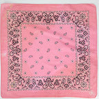 80s/90s bubblegum pink paisley cotton bandana - crafted with pride, rn 13962