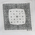 80s/90s paris accessories black and white paisley cotton bandana - made in usa, image 2