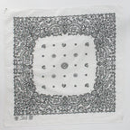 80s/90s paris accessories black and white paisley cotton bandana - made in usa
