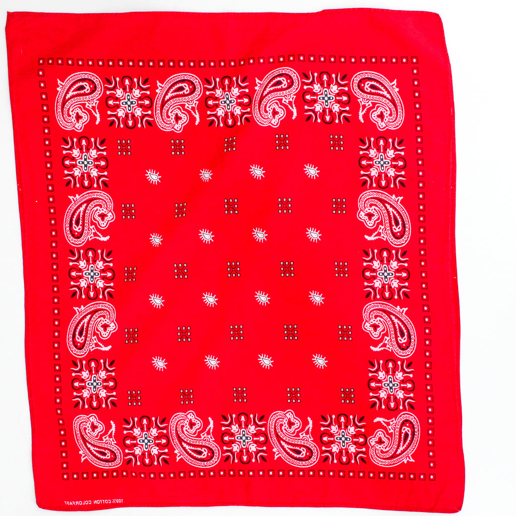 50s/60s red paisley cotton bandana - colorfast, image 1