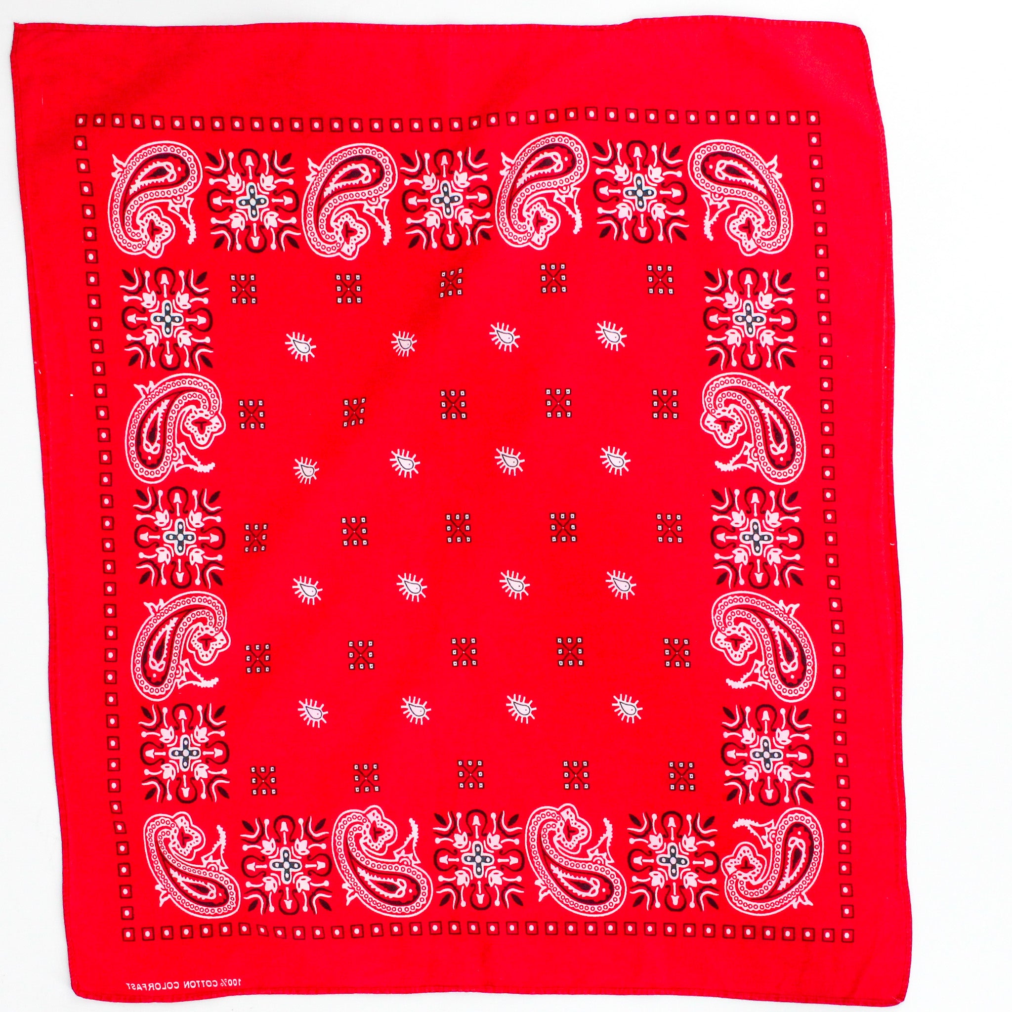 50s/60s red paisley cotton bandana - colorfast, image 1