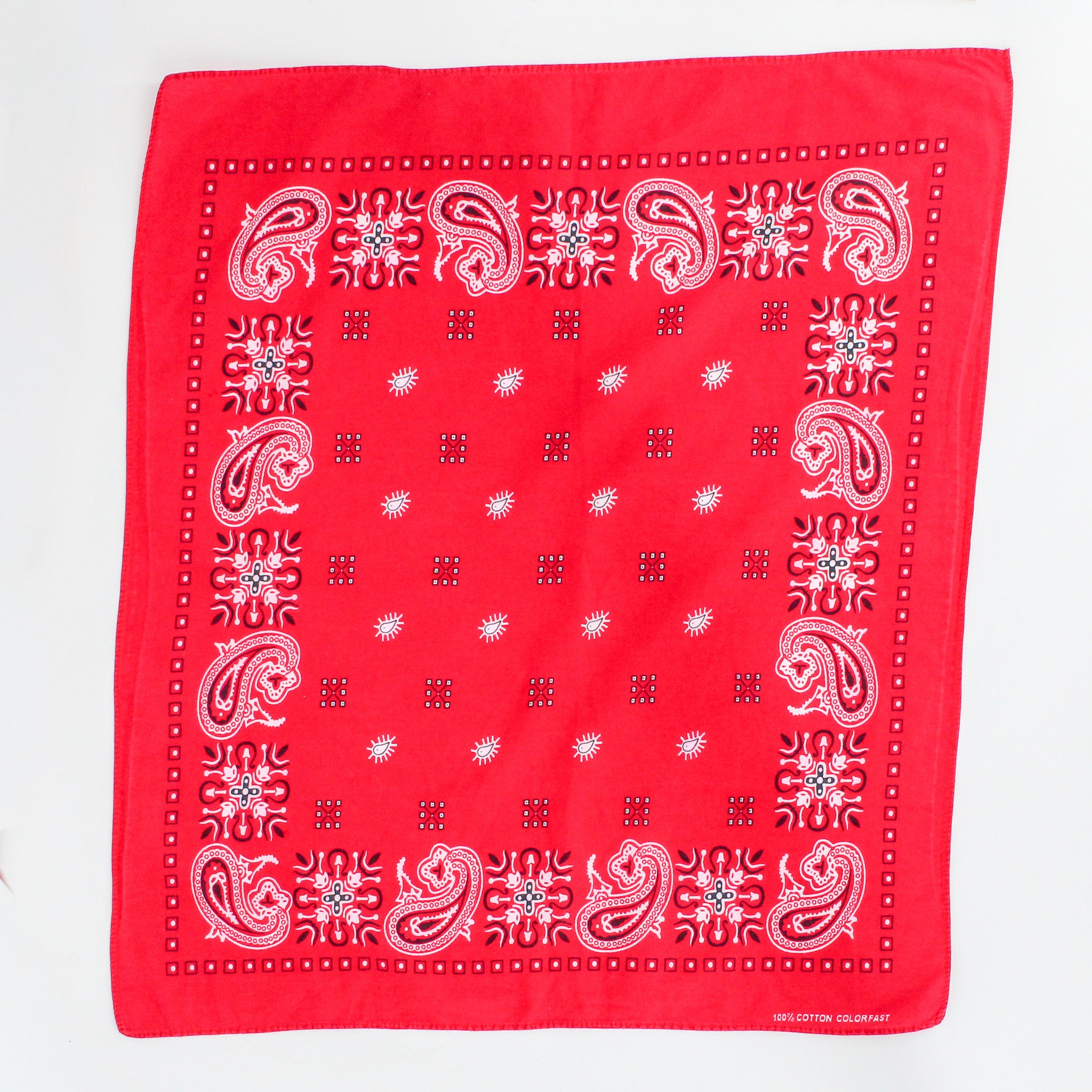 50s/60s red paisley cotton bandana - colorfast, image 2