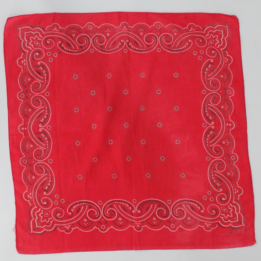 60s red paisley cotton bandana - washfast colors, rn 14193, image 1