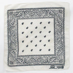 90s paris accessories black and cream paisley cotton bandana, image 2