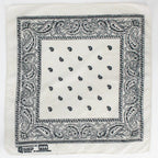 90s paris accessories black and cream paisley cotton bandana, image 1