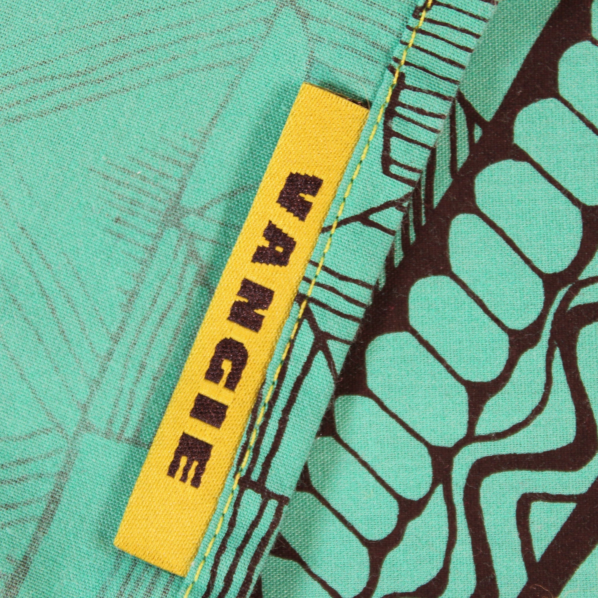 50s designer textile harwood steiger africana turquoise bandana, image 1