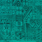 50s designer textile harwood steiger africana turquoise bandana, image 2