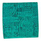 50s designer textile harwood steiger africana turquoise bandana, image 3