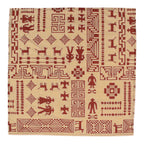50s scarf or bandana usa-made designer textile harwood steiger pictograph terra cotta bandana