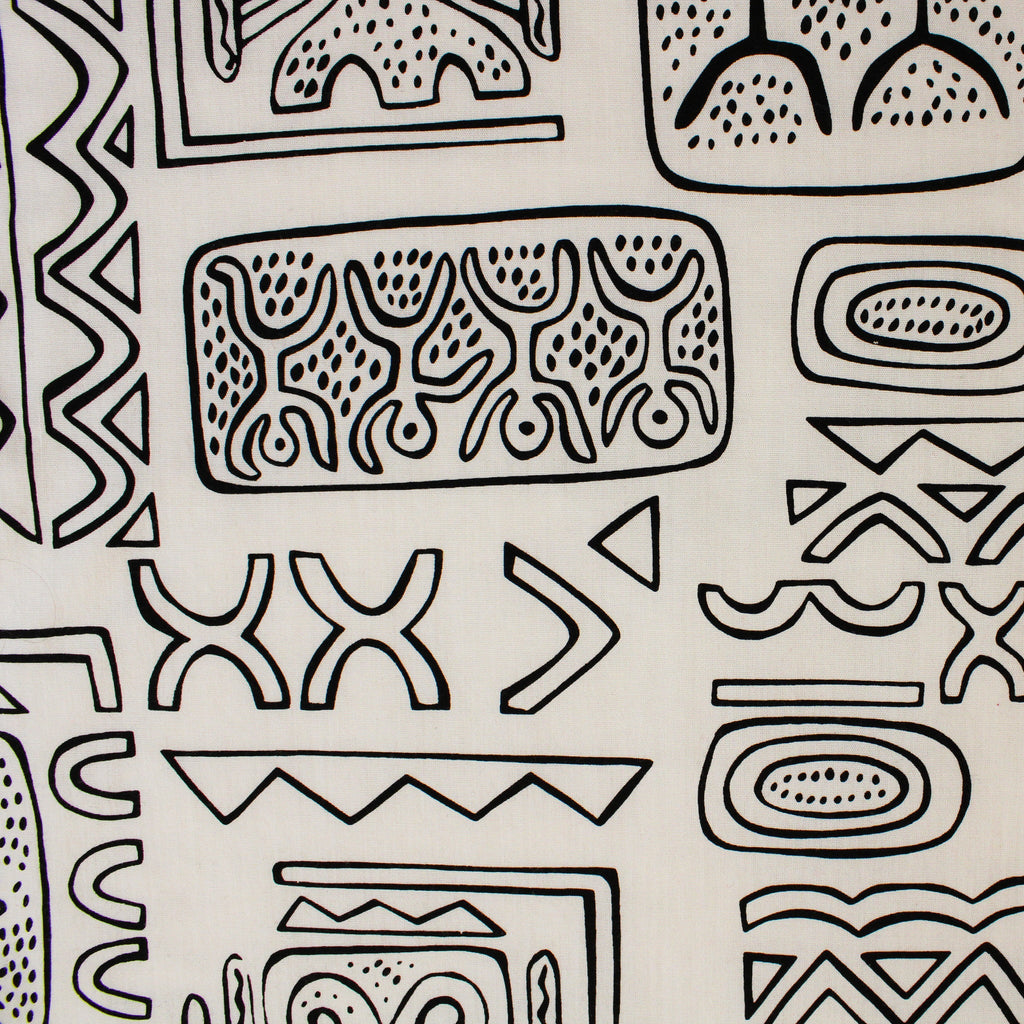 50s designer textile harwood steiger frolic black and cream bandana, image 1