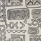 50s designer textile harwood steiger frolic black and cream bandana, image 1