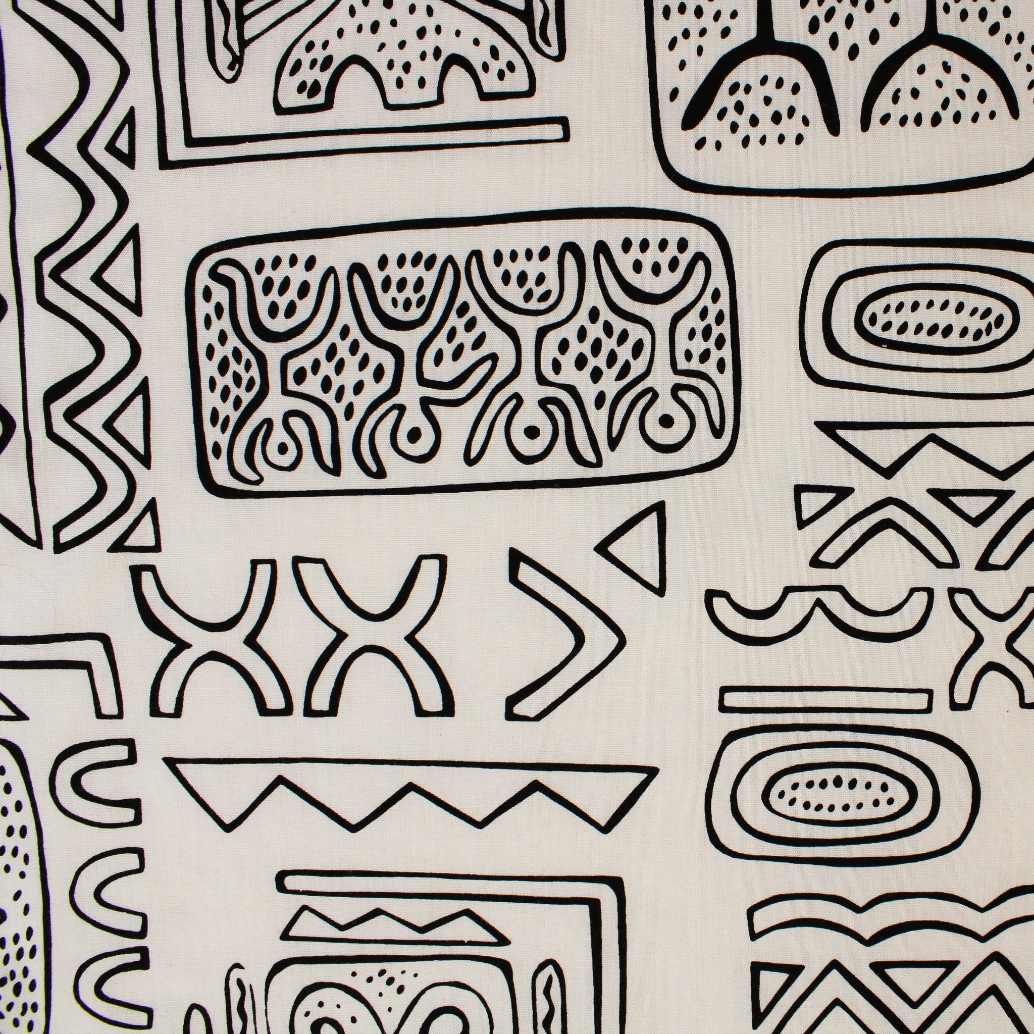 50s designer textile harwood steiger frolic black and cream bandana, image 1