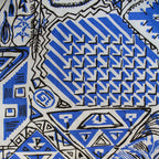 50s scarf or bandana usa-made designer textile harwood steiger desert story blue bandana