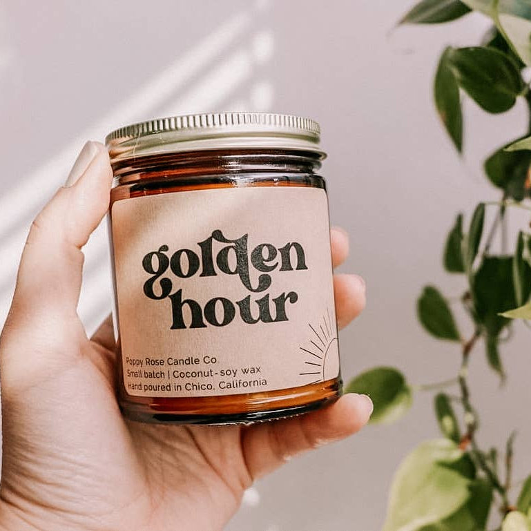 golden hour candle by poppy rose candle co.