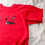 90s hand-embroidered duck sweatshirt – red hanes usa xl