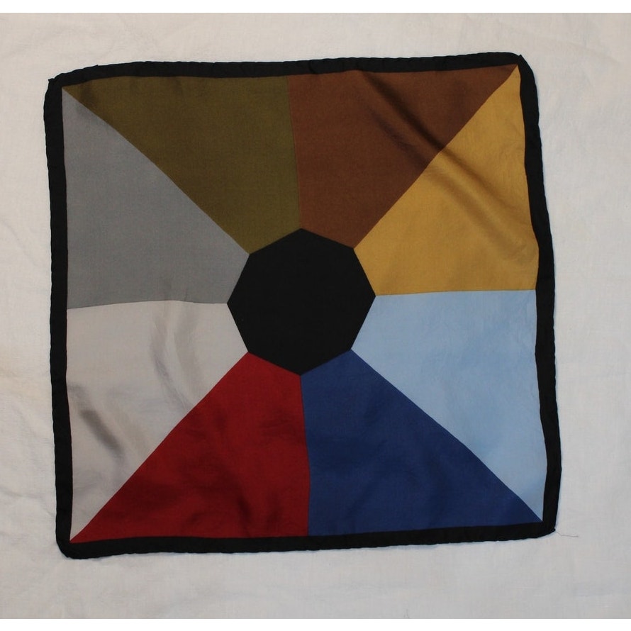 70s Ashear Italy nine color silk scarf